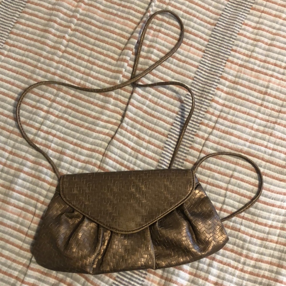 Neiman Marcus pewter shoulder/clutch bag